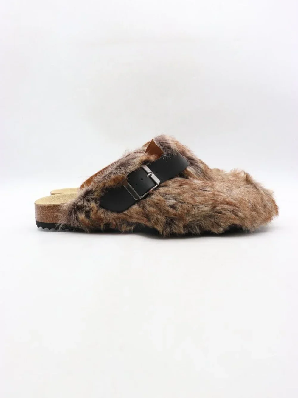 NWOB Worst Case Goat Tabi Clogs Men's 14 Brown Shaggy Faux Fur Split Toe Mules